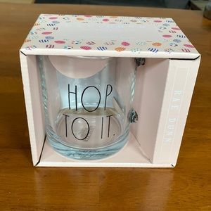 Rae Dunn HOP TO IT. Glass Easter Mug 18oz